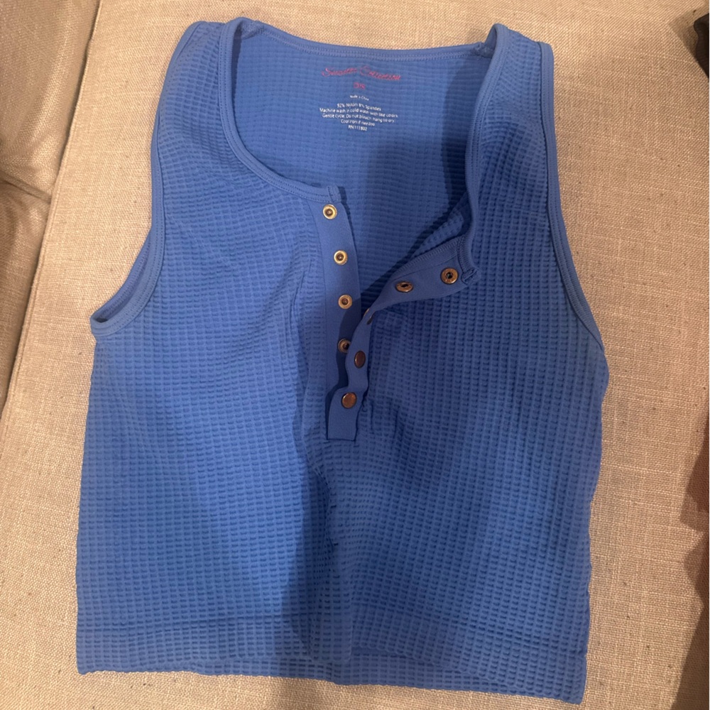 Blue Casual Tank Top